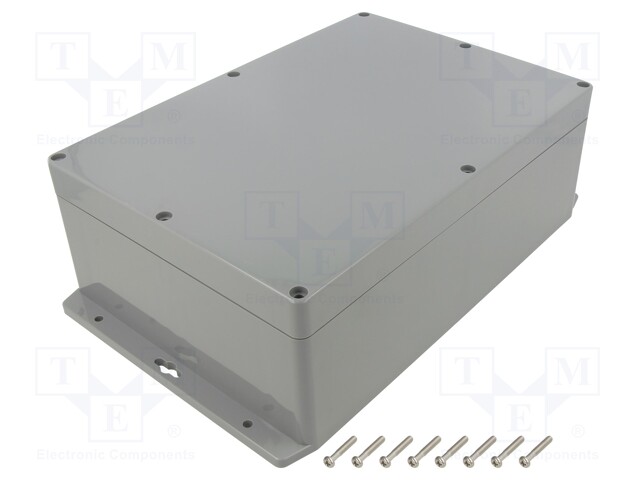 Enclosure: multipurpose; X: 185mm; Y: 265mm; Z: 75mm; ABS; light grey