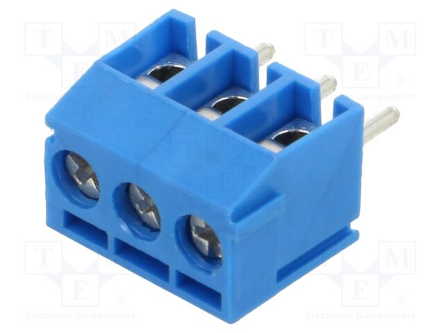 Connector: PCB terminal block; terminal; 10A; 150V; PIN: 3; angled