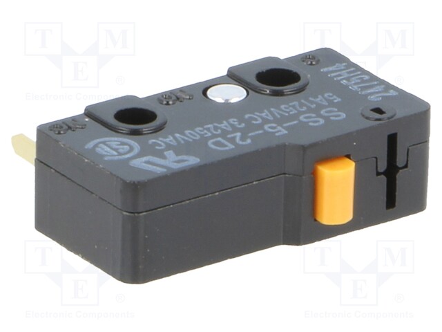 Microswitch SNAP ACTION; without lever; SPST-NC; 5A/125VAC; IP40