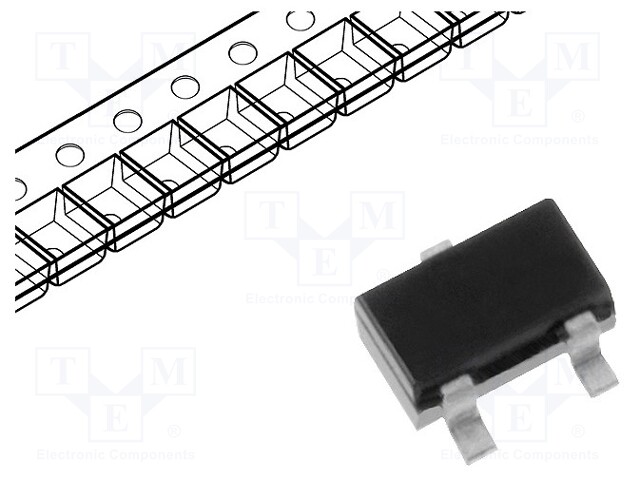 Transistor: PNP; bipolar; BRT; 50V; 0.1A; 150mW; SOT523; R1: 10kΩ