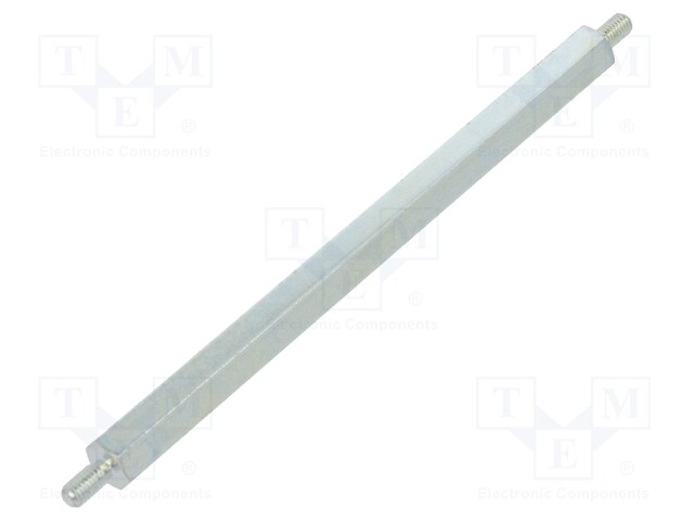 Screwed spacer sleeve; 85mm; Ext.thread: M3; hexagonal; steel