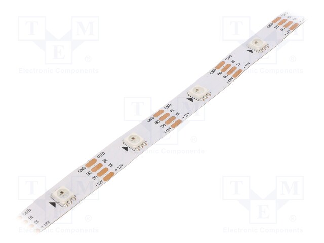 Programmable LED tape; RGB; 5050; 12V; LED/m: 30; 10mm; black PCB
