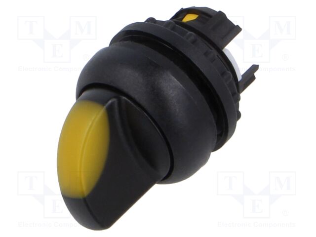 Switch: rotary; Stabl.pos: 1; 22mm; yellow; IP67; Pos: 3; Ø22.5mm