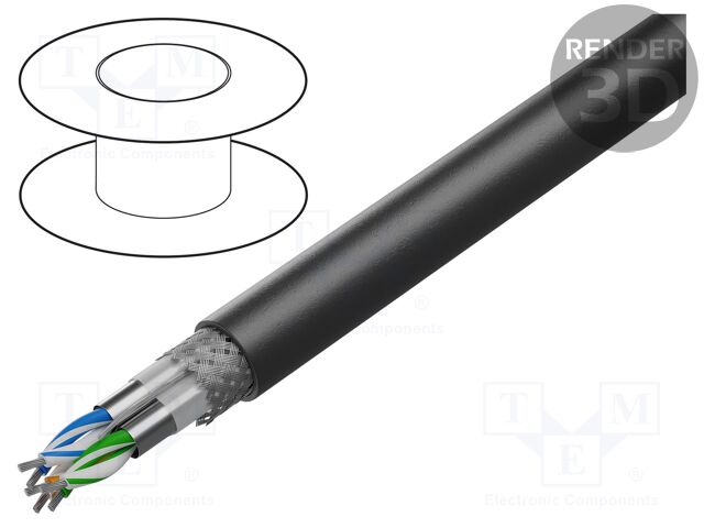 Wire; Alpha Essential Data&Bus; 4x2x22AWG; stranded; Cu; PVC; 305m