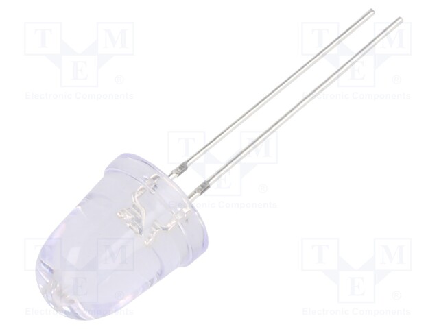 LED; 8°; 20mA; 114mW; 400÷410nm; 3/3.4/3.8V; THT; Front: convex