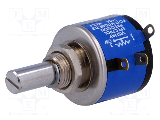 Potentiometer: shaft; multiturn; 100kΩ; 2W; ±5%; 6.35mm; Series: 534