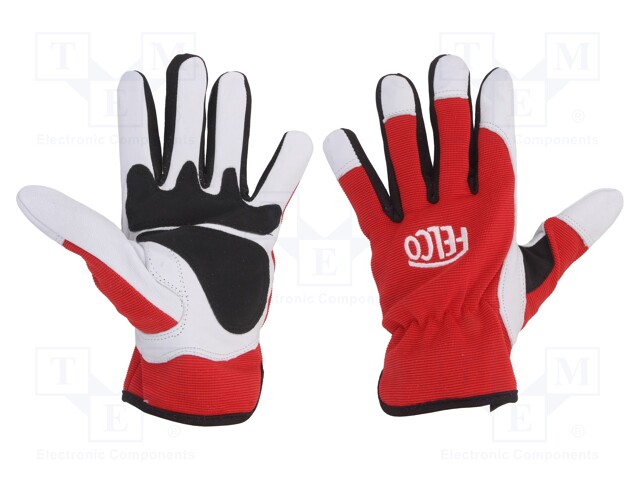 Protective gloves; Size: M; leather,spandex