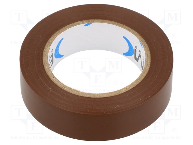 Tape: electrical insulating; W: 15mm; L: 10m; Thk: 0.15mm; brown