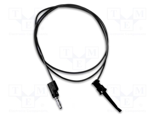 Test lead; 5A; clip-on hook probe,banana plug 4mm; Len: 1.2m