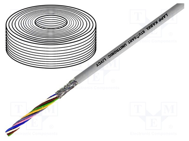 Wire; UNITRONIC® LiYCY; 7x0,34mm2; tinned copper braid; PVC; grey