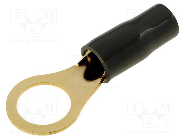 Terminal: ring; M10; 10mm2; gold-plated; insulated; black