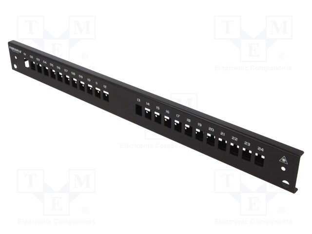 Front panel; 1U; Panel colour: black