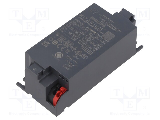 Power supply: switched-mode; LED; 38W; 30÷42VDC; 900mA; 220÷240VAC