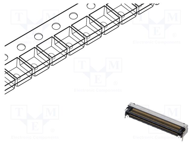 Connector: PCB to PCB; hermaphrodite; PIN: 100; 0.5mm; LSHM; SMT