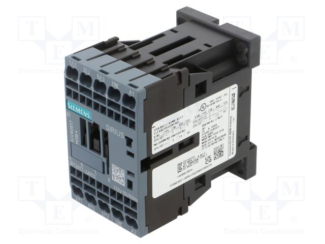 Contactor: 3-pole; NO x3; Auxiliary contacts: NC; 110VAC; 12A; 690V