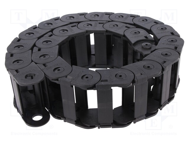 Cable chain; Series: Light; Bend.rad: 75mm; L: 990mm; Colour: black