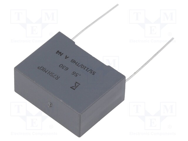 DC Film Capacitor, 0.56 µF, 630 V, Metallized PP, ± 5%, R75H Series, Radial Box