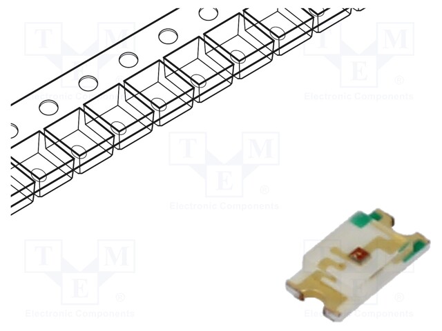 LED; SMD; 3528; orange; 180÷350mcd; 3.5x2.8mm; 120°; 2÷2.5V; 20mA