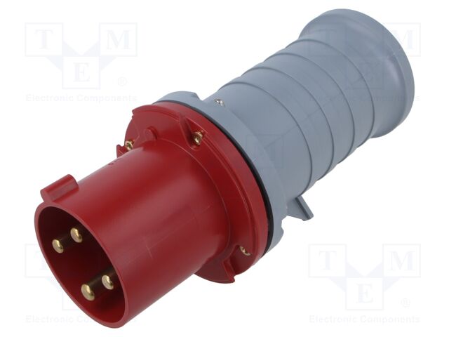 Connector: AC supply 3-phase; plug; male; straight; for cable