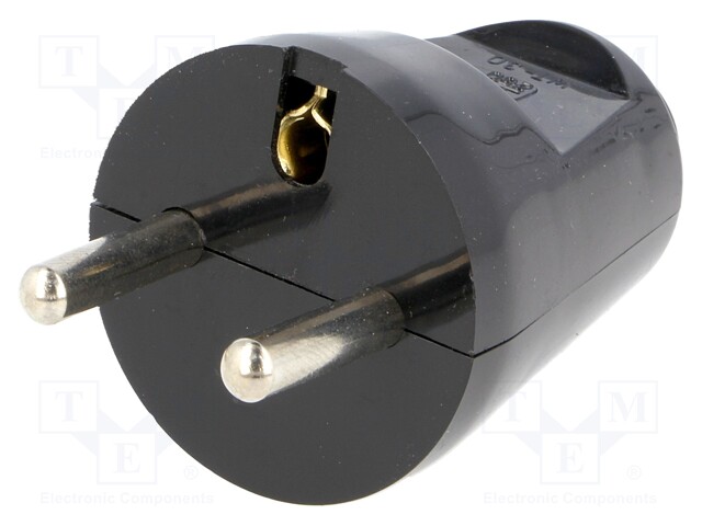 Connector: AC supply; plug; Layout: 2P+PE; black; 230VAC; 16A; PIN: 3