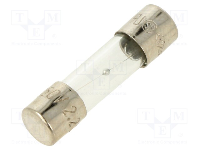 Fuse: fuse; 2.25A; 250VAC; glass; 20x5.2mm; brass; bulk