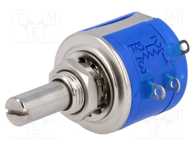 Potentiometer: shaft; multiturn; 5kΩ; 2W; ±5%; 6.35mm; linear