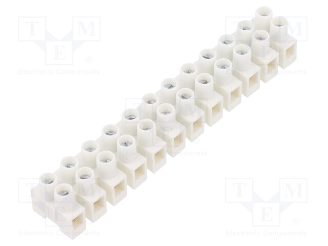 Terminal block; screw terminal; 25mm2; 500V; ways: 12; natural