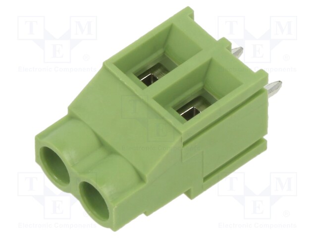PCB terminal block; angled 90°; 6.35mm; ways: 2; on PCBs; terminal