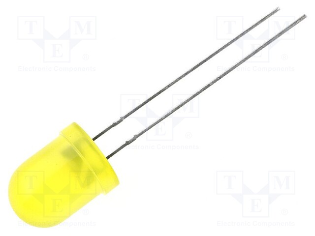 LED; 8mm; yellow; 20÷70mcd; 60°; Front: convex