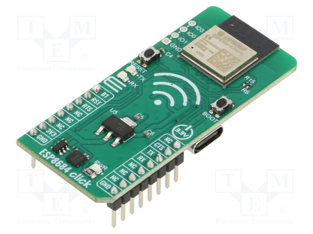 Click board; Bluetooth,WiFi; UART,USB; ESP8684-MINI-1; 3.3VDC