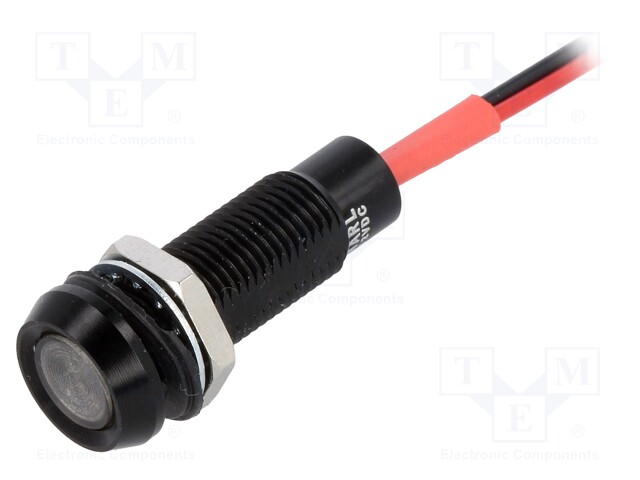 Indicator: LED; recessed; 12VDC; Cutout: Ø8.1mm; IP67; 1500mm leads