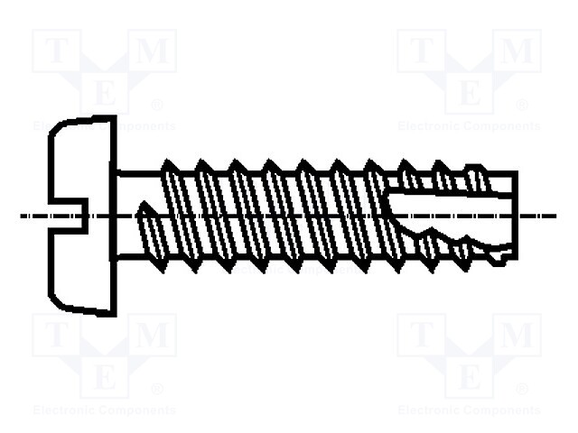 Screw; 2.9x13; Head: cheese head; slotted; 0,8mm; steel; zinc