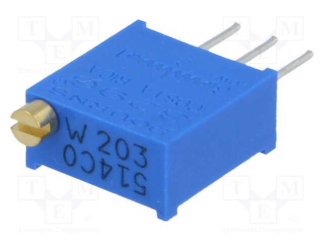 Potentiometer: mounting; multiturn; 20kΩ; 500mW; THT; ±10%; linear