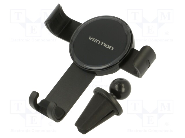 Car holder; black; air vent; 4.7÷7.2"