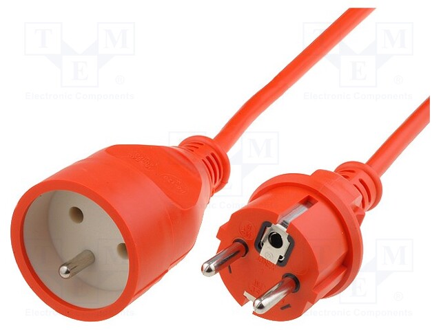Extension lead; Sockets: 1; PVC; orange; 3x1,5mm2; 50m; 10A