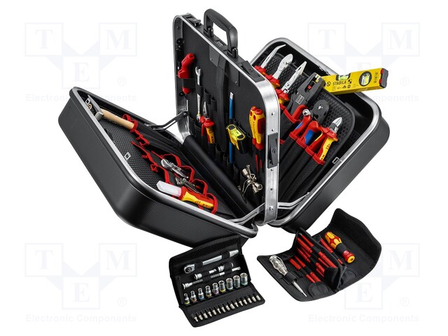 Kit: general purpose; Pcs: 63; Application: for electricians; case