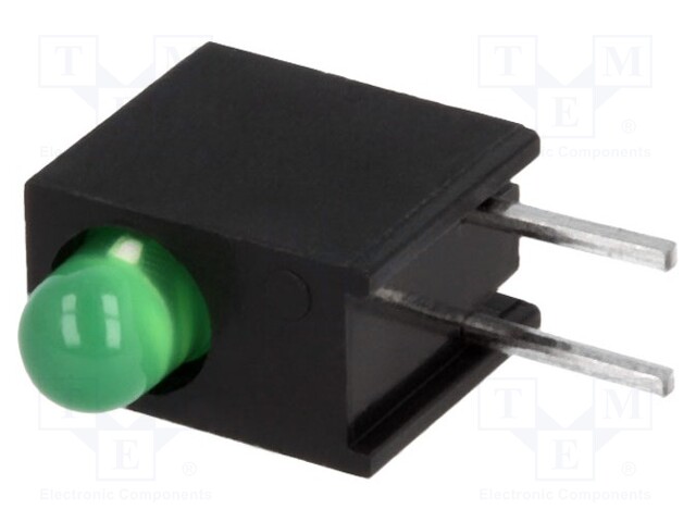 LED; in housing; green; 3mm; No.of diodes: 1; 20mA; 60°; 2.2÷2.5V