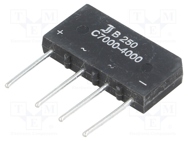 Bridge rectifier: single-phase; Urmax: 600V; If: 7A; Ifsm: 150A