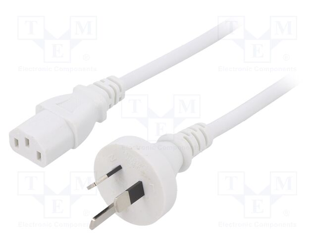Cable; 3x1mm2; AS/NZS 3112 (I) plug,IEC C13 female; PVC; 3m; 10A