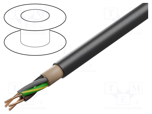 Wire; N2XH; 3G4mm2; solid; Cu; LSZH; black; 600V,1000V