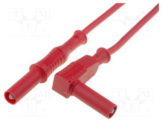 Test lead; 36A; banana plug 4mm,angular banana plug 4mm; Len: 1m