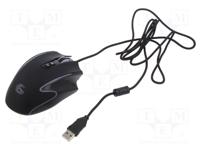 Optical mouse; black; USB A; wired; Features: DPI change button