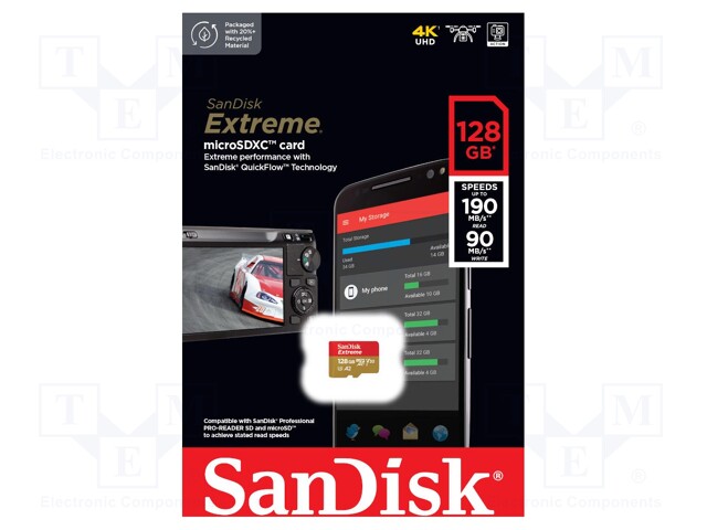 Memory card; Extreme,A2 Specification; microSDXC; 128GB