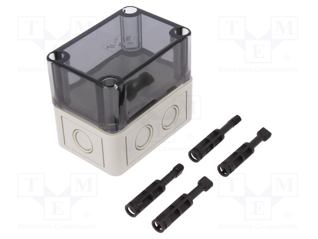 Enclosure: multipurpose; X: 65mm; Y: 94mm; Z: 81mm; TK PS; grey; IP66