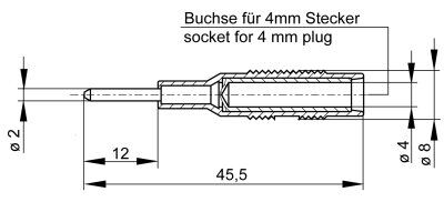 Connector: 2mm banana; plug; 6A; 30VAC; 60VDC; black; nickel plated