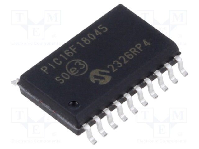 IC: PIC microcontroller; Memory: 14kB; SRAM: 1kB; EEPROM: 128B; SMD