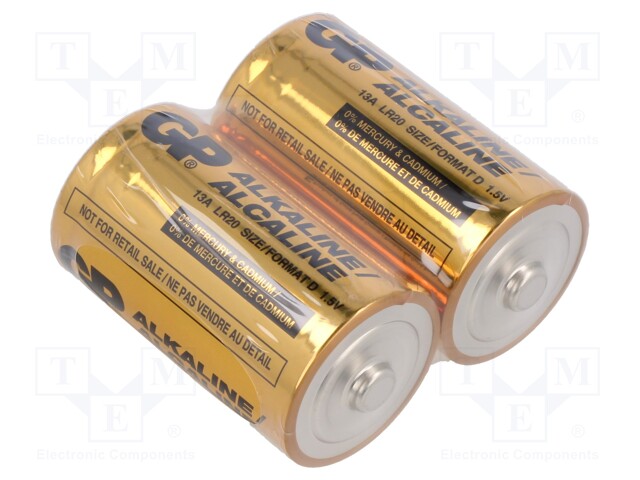 Battery: alkaline; 1.5V; D; non-rechargeable; 2pcs.
