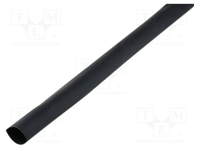 Heat shrink sleeve; glued; 3: 1; 4.8mm; L: 1m; black; polyolefine