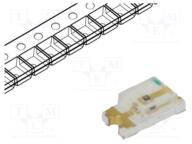 IR transmitter; 1206; 940nm; transparent; 100mW; 140°; SMD; 20mA