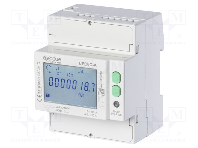 Electric energy meter; 6A; Network: three-phase; 50÷60Hz; IP51